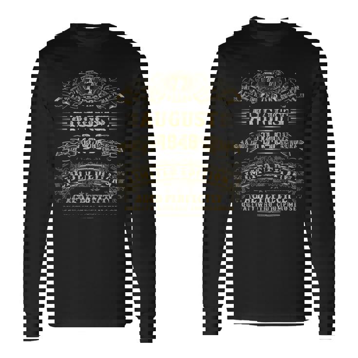 1948年8月 77歳の誕生日プレゼント 男性用 77歳の誕生日プレゼント 長袖Tシャツ