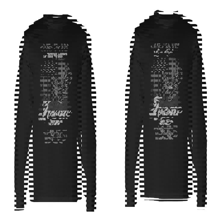 1955年、アメリカ国旗、イーグル、70歳の誕生日、愛国的 長袖Tシャツ