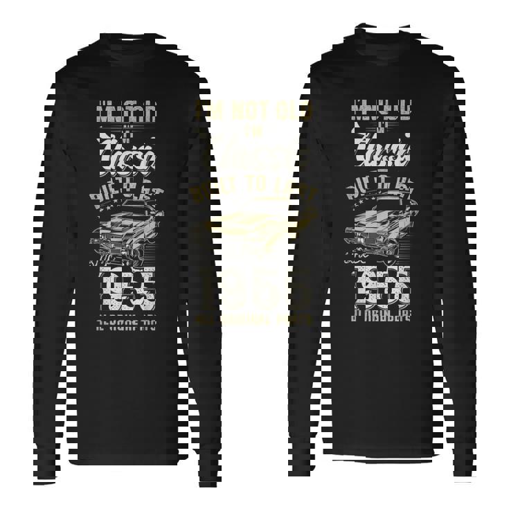 1955年生まれ、70歳の誕生日、クラシックカー 長袖Tシャツ