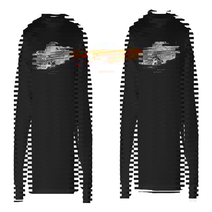 1958 インパラ ファイナルスコア ローライダー Kustom リードそり ホットロッド 長袖Tシャツ