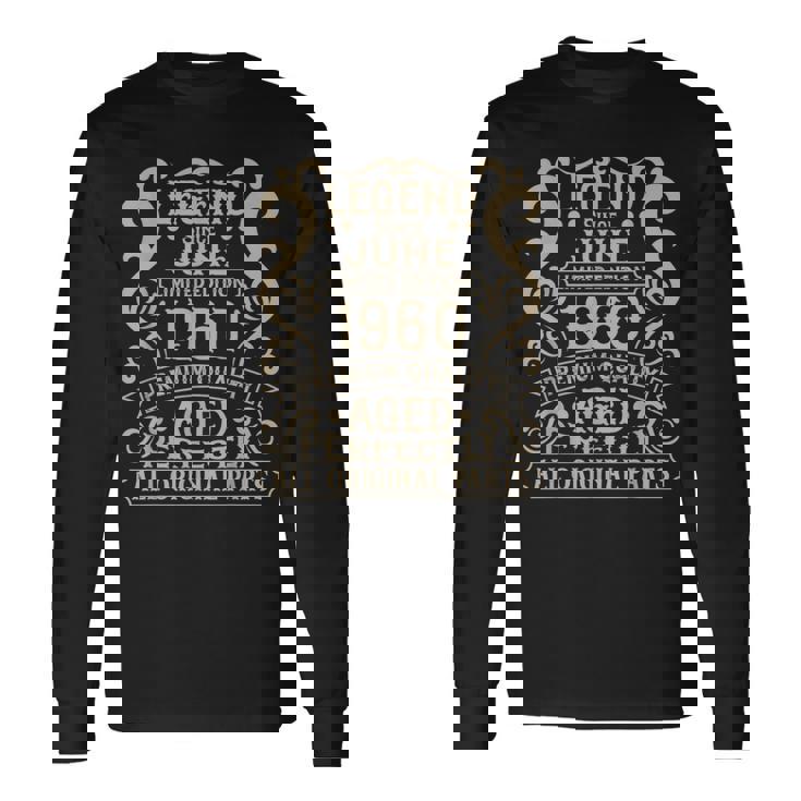 1960年6月 65歳の誕生日デコレーション ヴィンテージ 65歳の誕生日 長袖Tシャツ