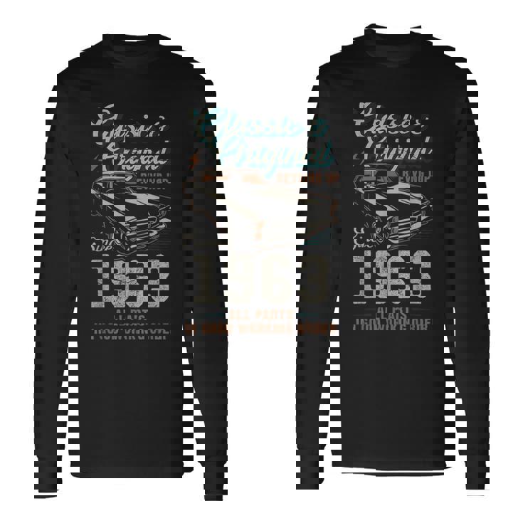 1963年生まれ ヴィンテージカー 62歳の誕生日 長袖Tシャツ