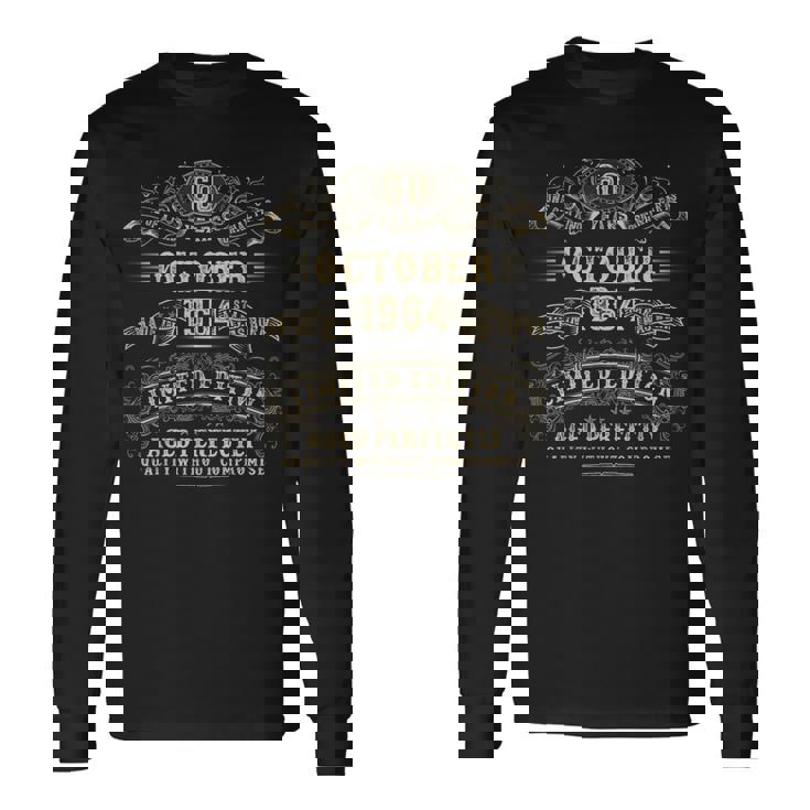 1964年10月 60歳 誕生日プレゼント 男性用 60歳 誕生日 長袖Tシャツ