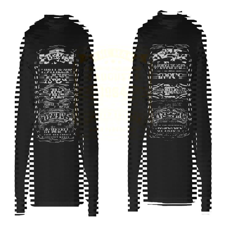 1964年8月 男の伝説 60歳の男性向けギフト 長袖Tシャツ