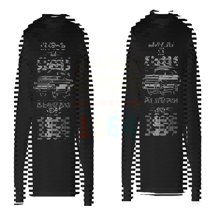 1964年生まれ、61歳の誕生日 クラシックカー 長袖Tシャツ