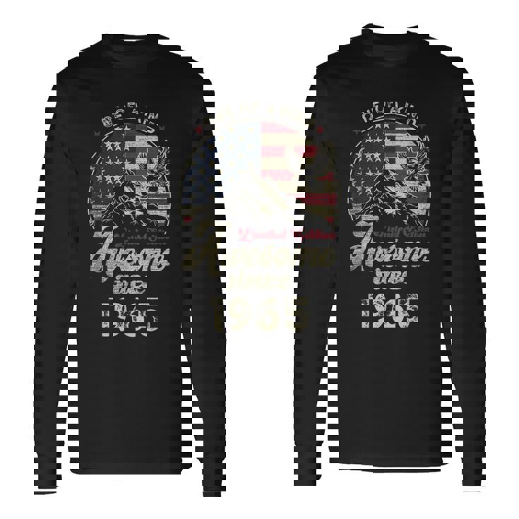 1965 愛国的なイーグル、60歳の誕生日、アメリカ国旗 愛国的 長袖Tシャツ