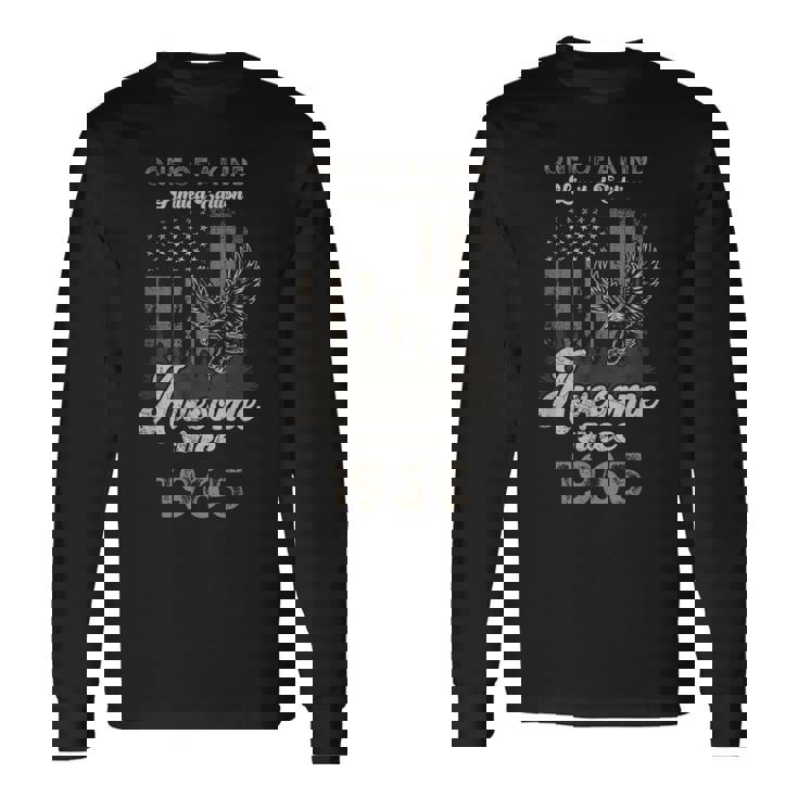 1965年、アメリカ国旗、イーグル、60歳の誕生日、愛国的 長袖Tシャツ