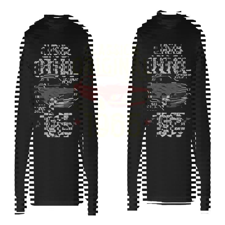 1965年生まれ クラシックカー 60歳の誕生日 長袖Tシャツ