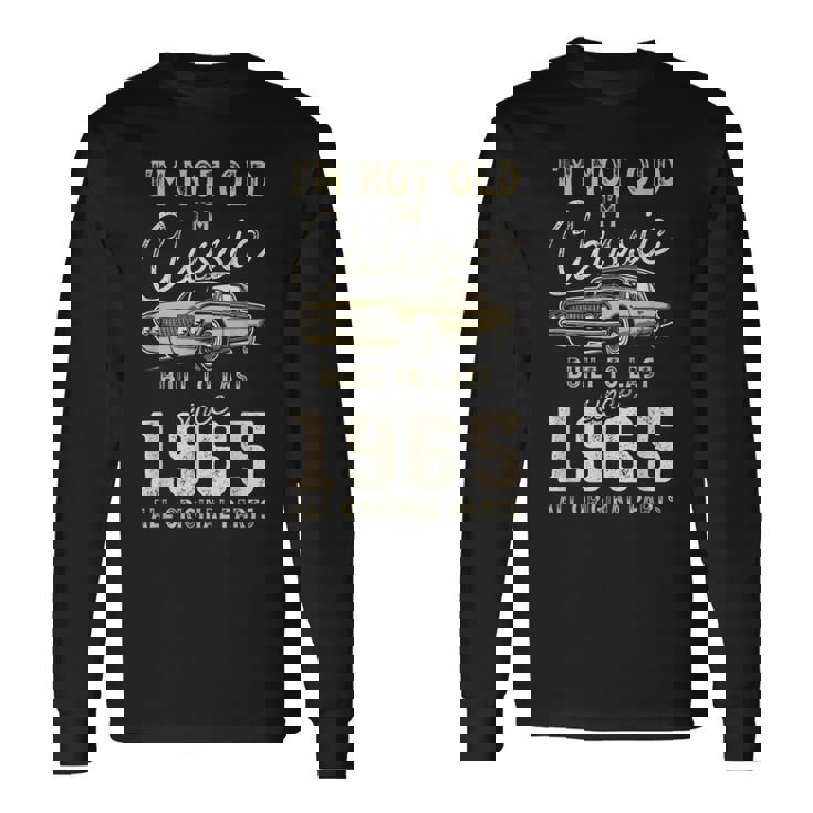 1965年生まれ、60歳の誕生日、クラシックカー 長袖Tシャツ