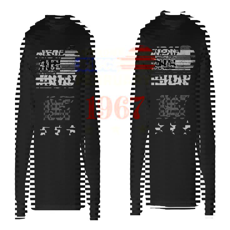 1967年以来素晴らしいヴィンテージアメリカ国旗クラシック1967年2月。 長袖Tシャツ