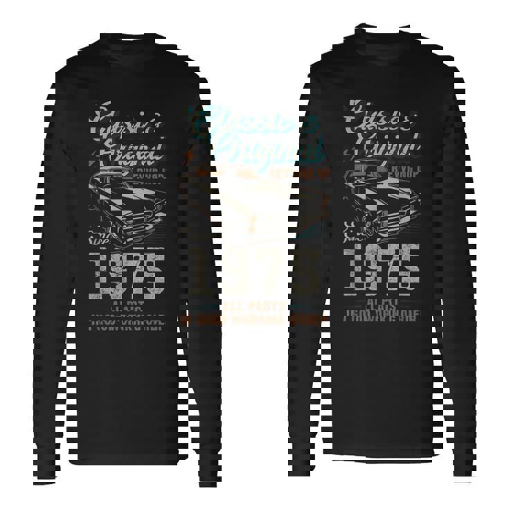 1975年生まれ ヴィンテージカー 50歳の誕生日 長袖Tシャツ