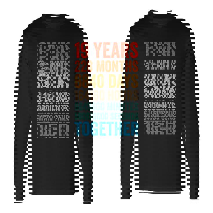 19年目の記念日 彼 彼女 カップル 19回目の結婚 長袖Tシャツ