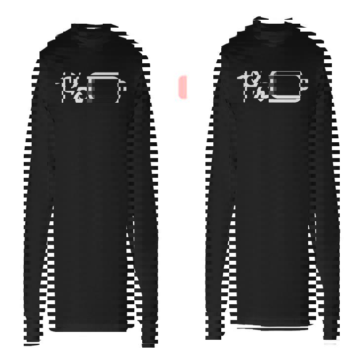 1バッテリー – 1バッテリー I 面白い 低エネルギーパーセント 長袖Tシャツ