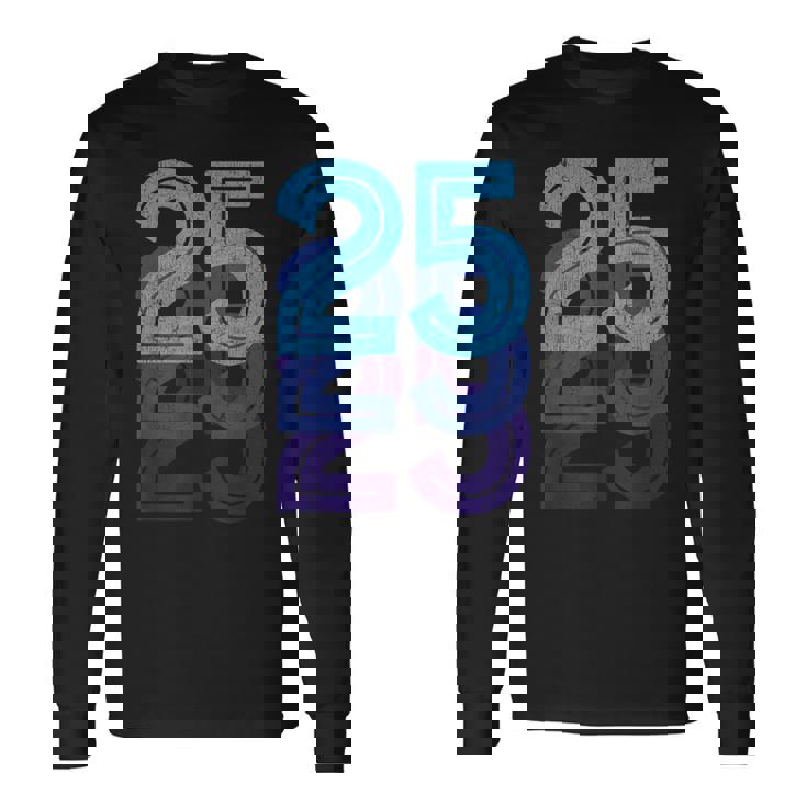 25ラッキーナンバー25歳の誕生日スポーツチーム-25 長袖Tシャツ