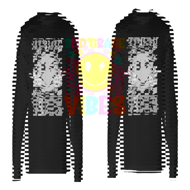 2年生 バイブス スマイルフェイス 新学期 2年生 長袖Tシャツ