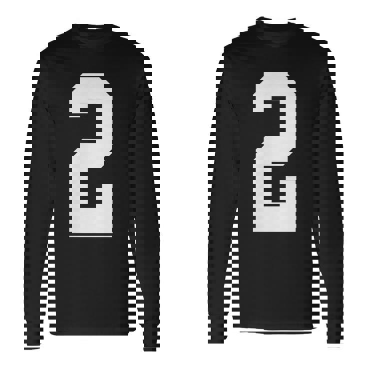 2番の大学スポーツスタイル。ホワイト。 長袖Tシャツ ギフトのアイデア