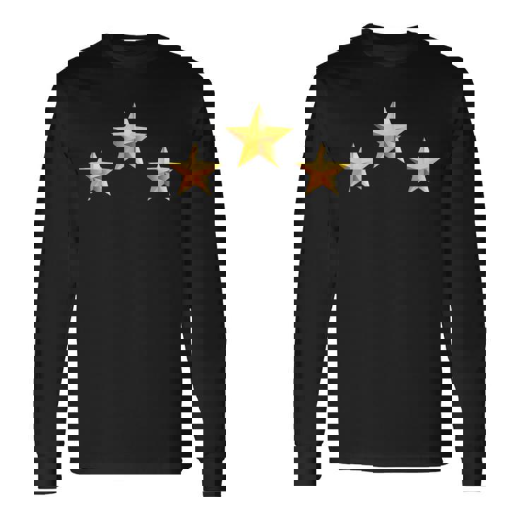 3つの黄金の星 長袖Tシャツ ギフトのアイデア