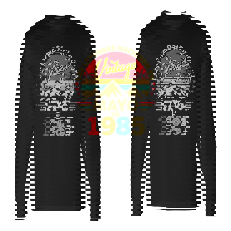 40 Años Cumpleañosintage Nacido En Mayo 1985 Camiseta de manga larga