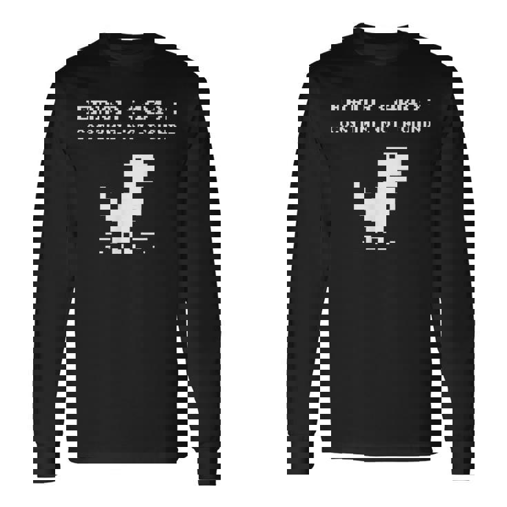 404 エラーコスチューム Not Found シャツ 面白い ハロウィン インターネット 長袖Tシャツ