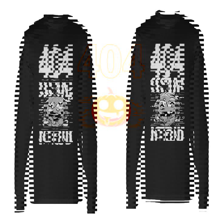 404 コスチューム未発見 ピクセルアート ハロウィンデザイン 長袖Tシャツ