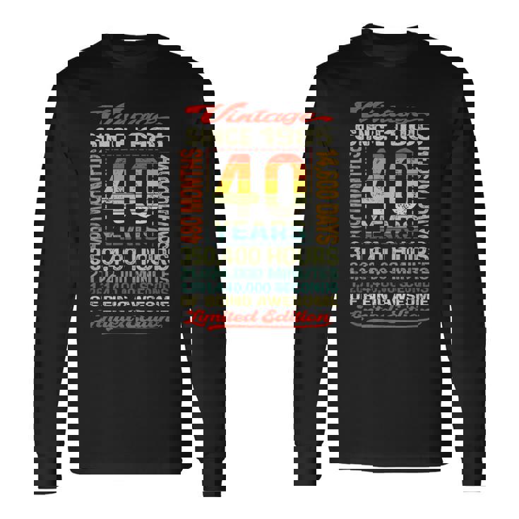 40歳 480ヶ月 すごい生まれ 1985年 40歳の誕生日 長袖Tシャツ