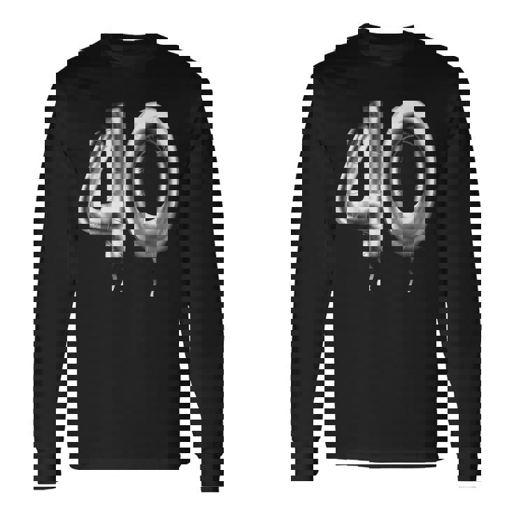 40歳の誕生日バルーン装飾バルーン40年目 長袖Tシャツ