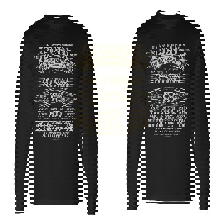 46歳の誕生日プレゼント 男性用 46歳 誕生日 1978年10月 長袖Tシャツ