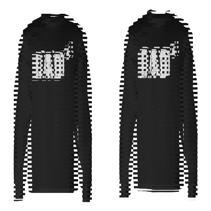 4ªez Papá Padre De 4 Hijos Anuncio De Bebé Camiseta de manga larga