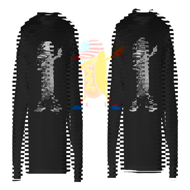 4Th Of July ホットドッグ 面白い 4Th Of July キッズ 男の子 長袖Tシャツ