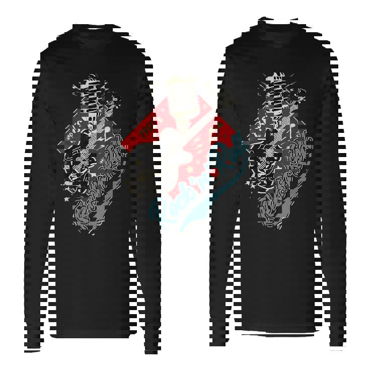 50年代 ロカビリー Clothing 1950年代 ソック ホップ スイング グリーザー ロッカー 長袖Tシャツ