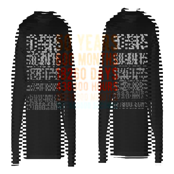 50歳 50歳 誕生日 記念日 黄金 結婚記念日 長袖Tシャツ