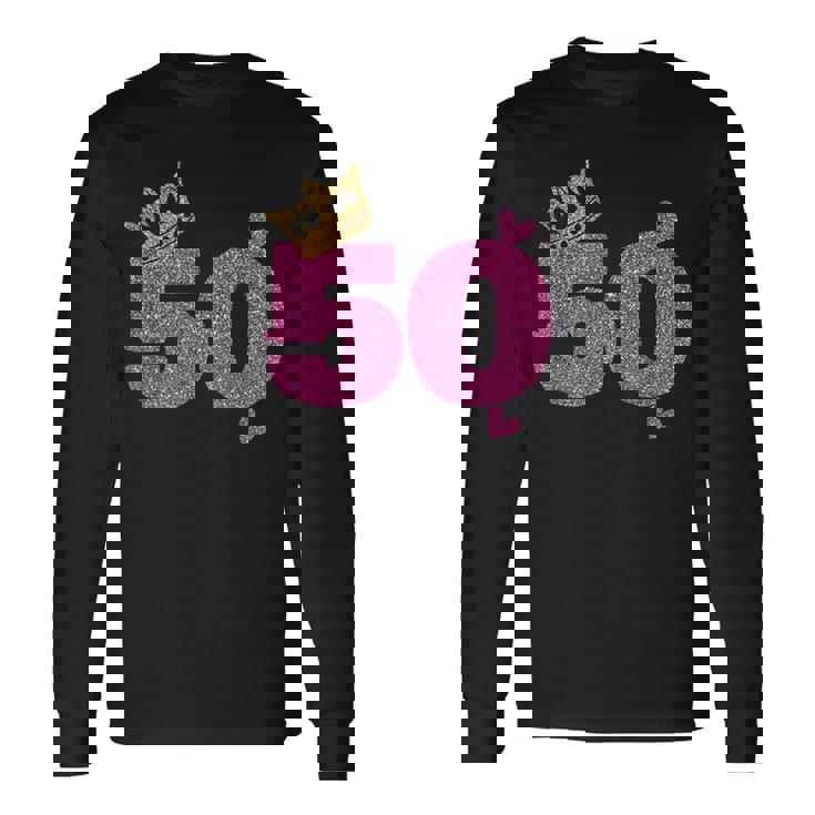 50歳の誕生日 王冠 50歳の誕生日 長袖Tシャツ