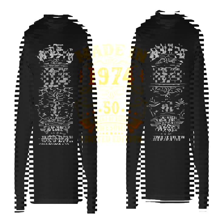 50歳ギフト メンズ ヴィンテージ 1974年 50歳の誕生日 長袖Tシャツ