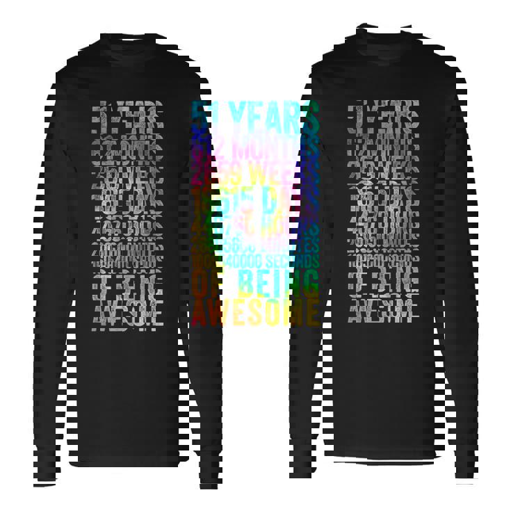 51歳の誕生日の面白いシャツ オールドメーター 面白い51歳ギフト 長袖Tシャツ