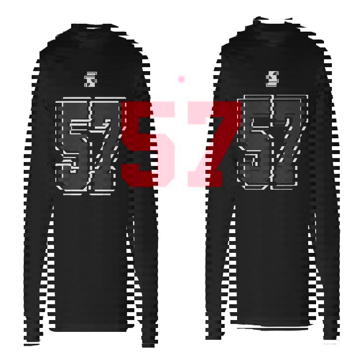 57 ナンバー カレッジスタイル ヴィンテージ 赤 白 日本国旗 長袖Tシャツ ギフトのアイデア