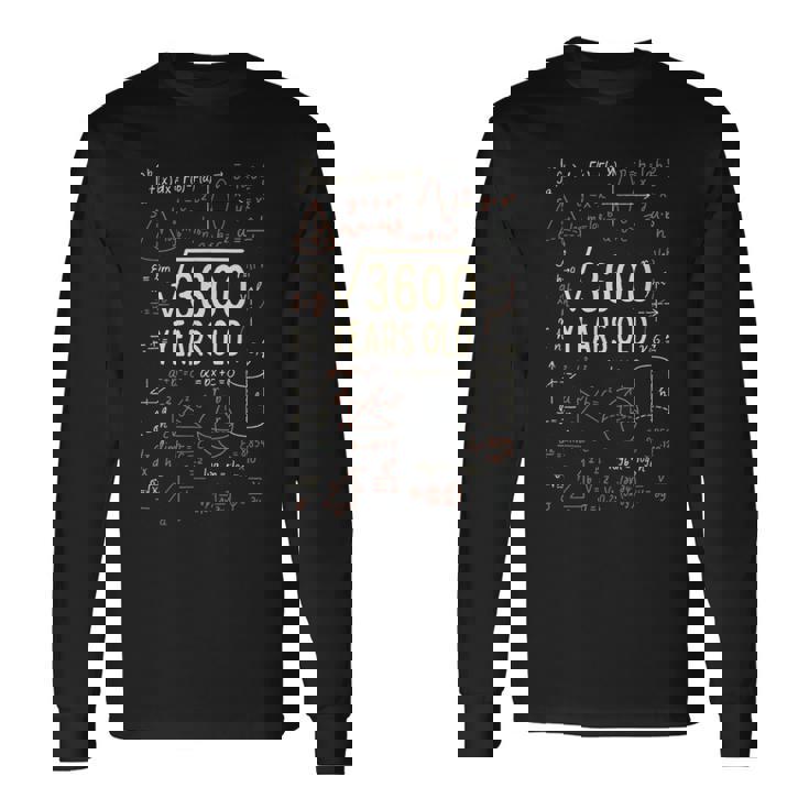 60 Años Cumpleaños Raíz 3600 Mates Ingeniosointage Camiseta de manga larga