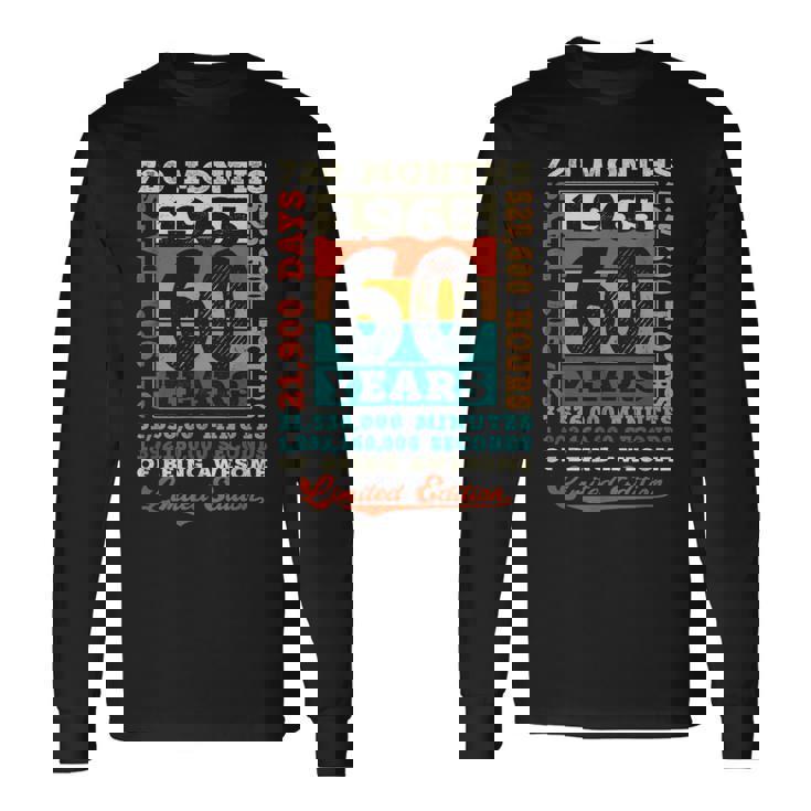 60歳の誕生日 60歳 720ヶ月 すごい生まれ 1965年 長袖Tシャツ