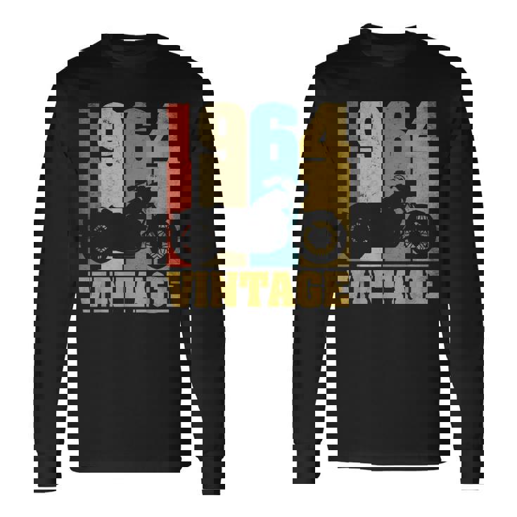 61 歳の誕生日バイカーギフトtシャツ-ヴィンテージ1964バイク 長袖Tシャツ