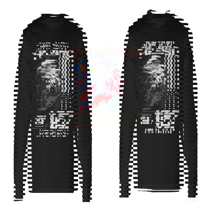 67 歳の誕生日 メンズ オリジナル ヴィンテージ 1957 長袖Tシャツ