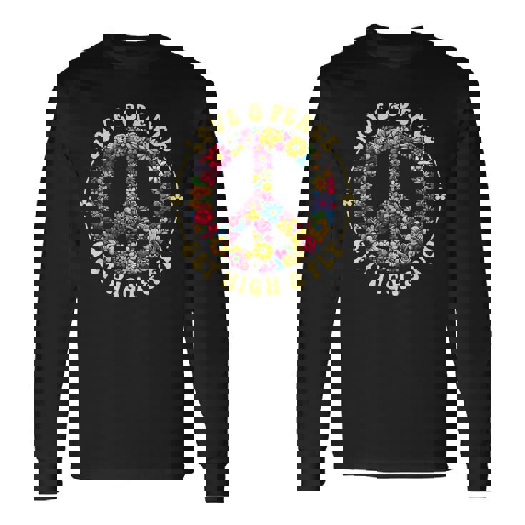 70年代フラワーパワー・ラブピース・ヒッピー衣装 長袖Tシャツ