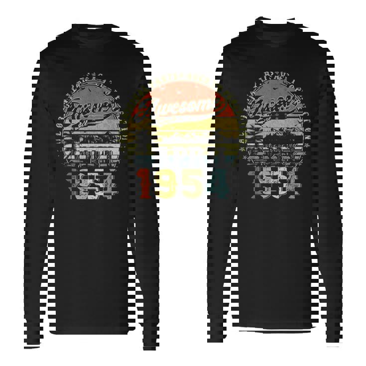 70歳 誕生日プレゼント 男性用 1954年4月 誕生日 ヴィンテージ 長袖Tシャツ