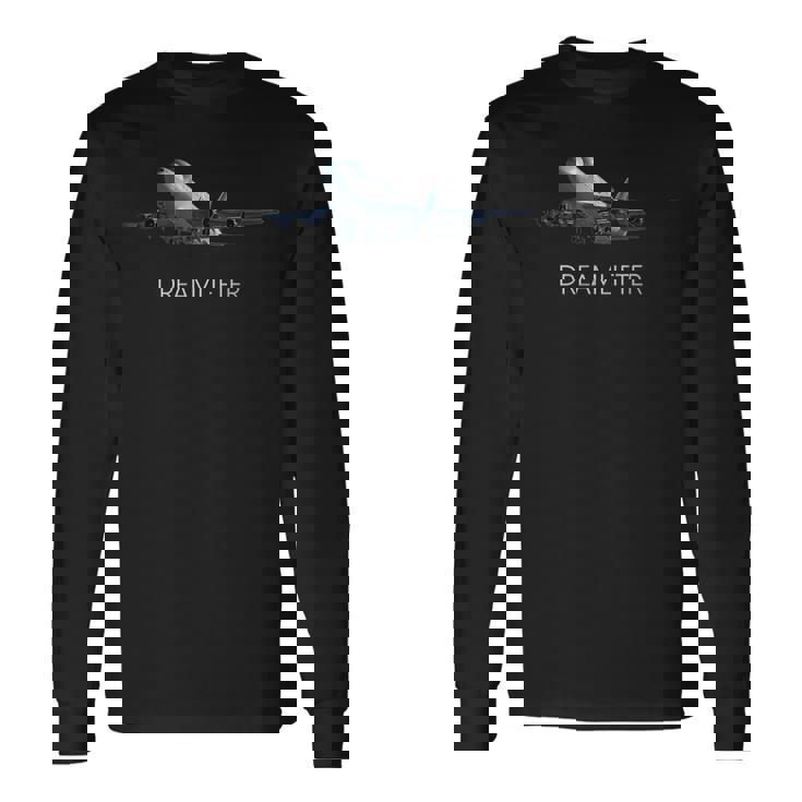 747-400Lcfドリームリフターヒストリカル飛行機 長袖Tシャツ