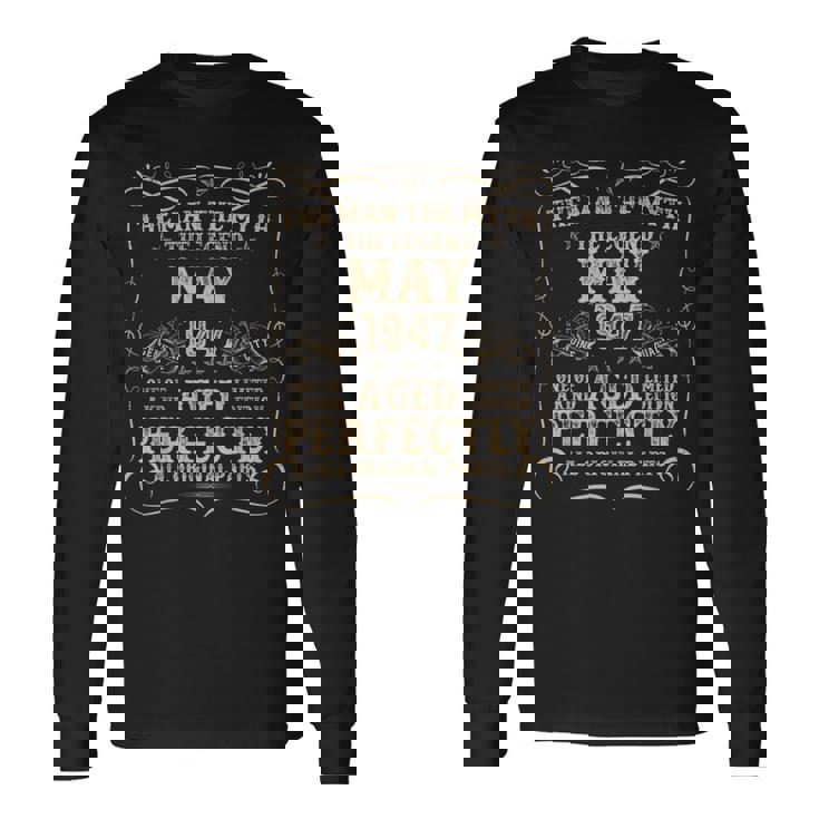 78歳の誕生日プレゼント 男性用 1947年5月 78歳の誕生日 長袖Tシャツ