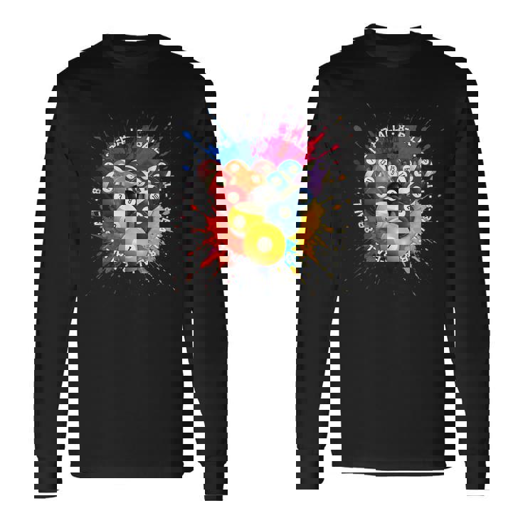 8-Ball Pool Team クールなグラフィックデザインリーグとトーナメント 長袖Tシャツ