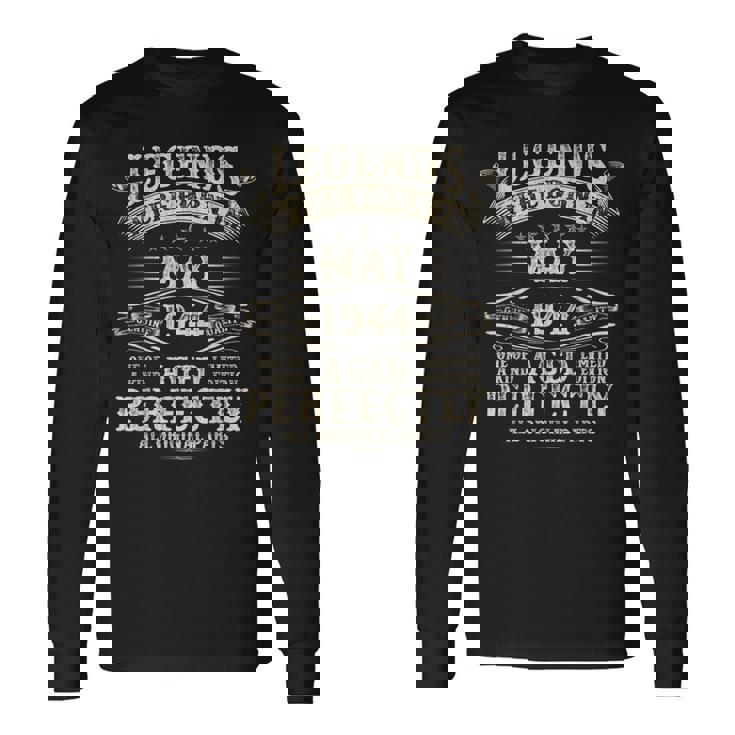 80歳の誕生日ギフト 男性用 面白い 80歳 May 1944 長袖Tシャツ