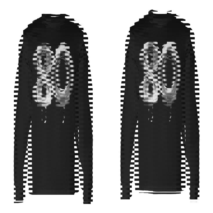 80歳の誕生日バルーン 装飾バルーン 80年目 長袖Tシャツ