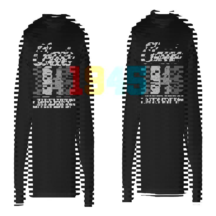 80歳クラシック1945年限定版レトロ80歳の誕生日 長袖Tシャツ