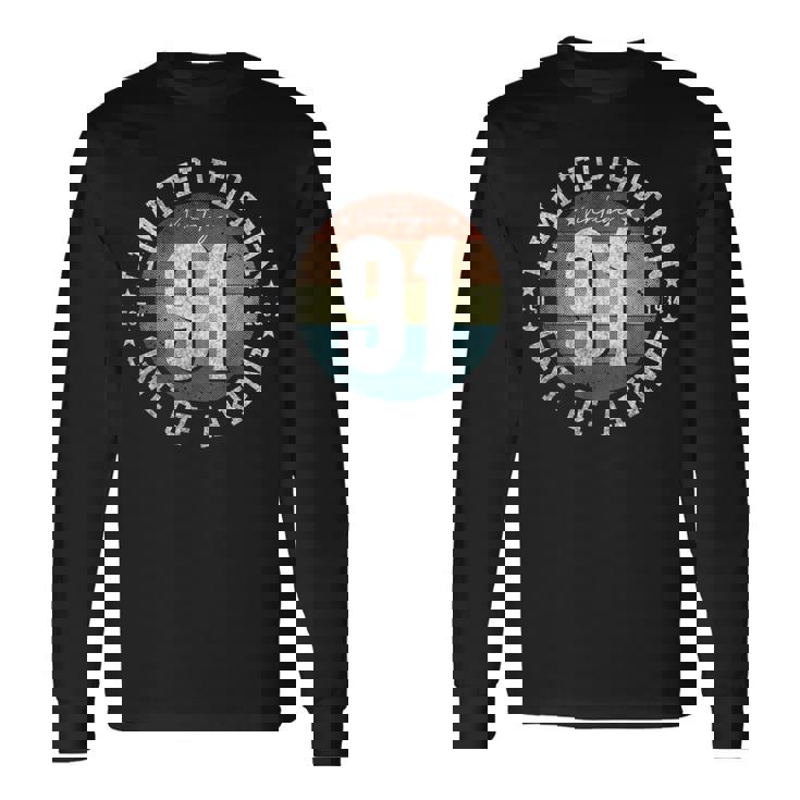 91歳のギフト ヴィンテージ 1934年限定版 91歳の誕生日 長袖Tシャツ