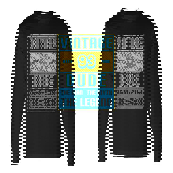 93歳の誕生日ギフト 男性用 93歳 ヴィンテージ お父さん 1927 長袖Tシャツ