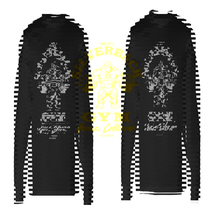 964シルバーバックゴリラ、ジムアパレル、ボディビルディング、ジム。 長袖Tシャツ